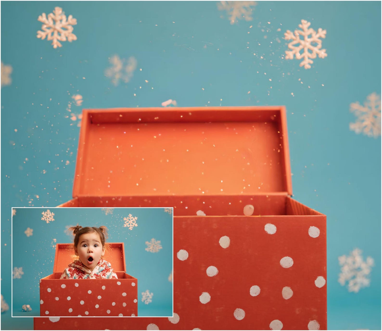 Aperturee Stars Snow Gifts Xmas Double-Sided Square Backdrop