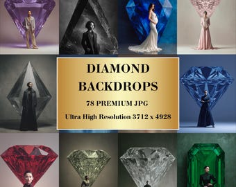 Fondos de diamantes de lujo / Fondos de estudio de cristal / Fondos de fotografía de moda y productos de alta gama / Descarga digital