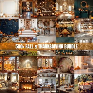 500+ Thanksgiving Photography Backdrops | Fall Digital Backgrounds (Digital Download)