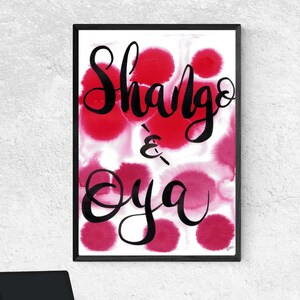 Shango and Oya - Original Art PRINT - Orisha - Yoruba - Isese - Lukumi -Orisa ART