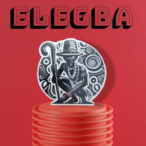 Pegatina con el símbolo de Elegba, Orisha y Elegua - Vinilo impermeable de 2,5" - Arte de protección de Santería Lukumi - ATR Eshu - Envío gratuito a EE. UU.