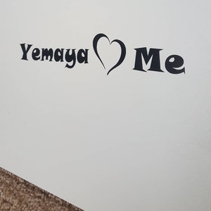 Yemaya Loves heart Me Black Vinyl or White Decal Sticker image 4
