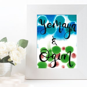 Yemaya and Ogun - Original Art PRINT - Orisha - Yoruba - Isese - Lukumi -Orisa ART
