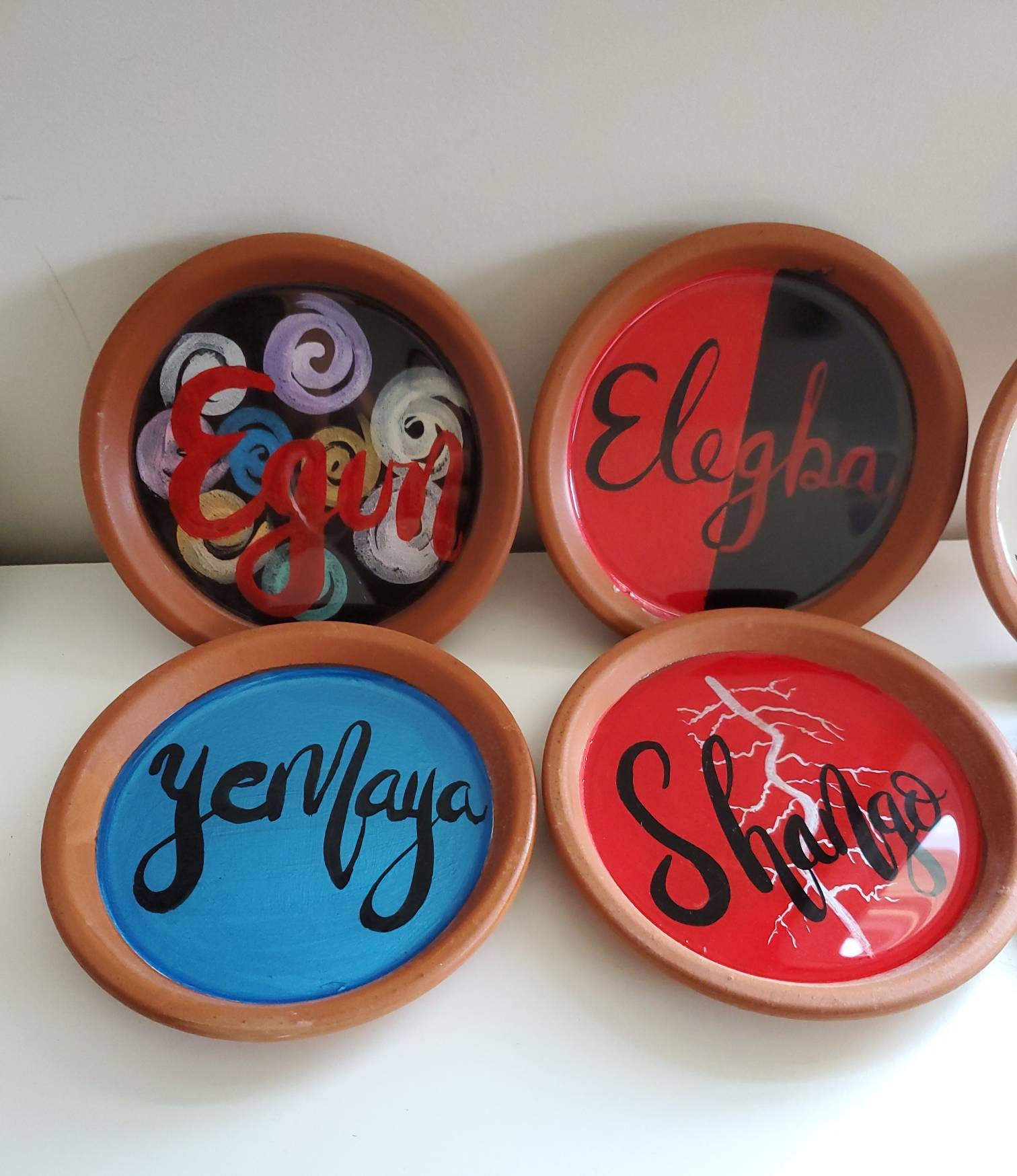 Adimu Medium Orisha Adimu Offering Terracotta Set of 6 Dishes- Egun, Elegba ...