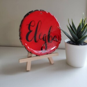 Elegba (Black Letters) - Wood Decoration - Wall Hanging - Orisha - Brush Lettering -