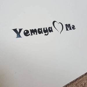 Yemaya Loves heart Me Black Vinyl or White Decal Sticker image 1