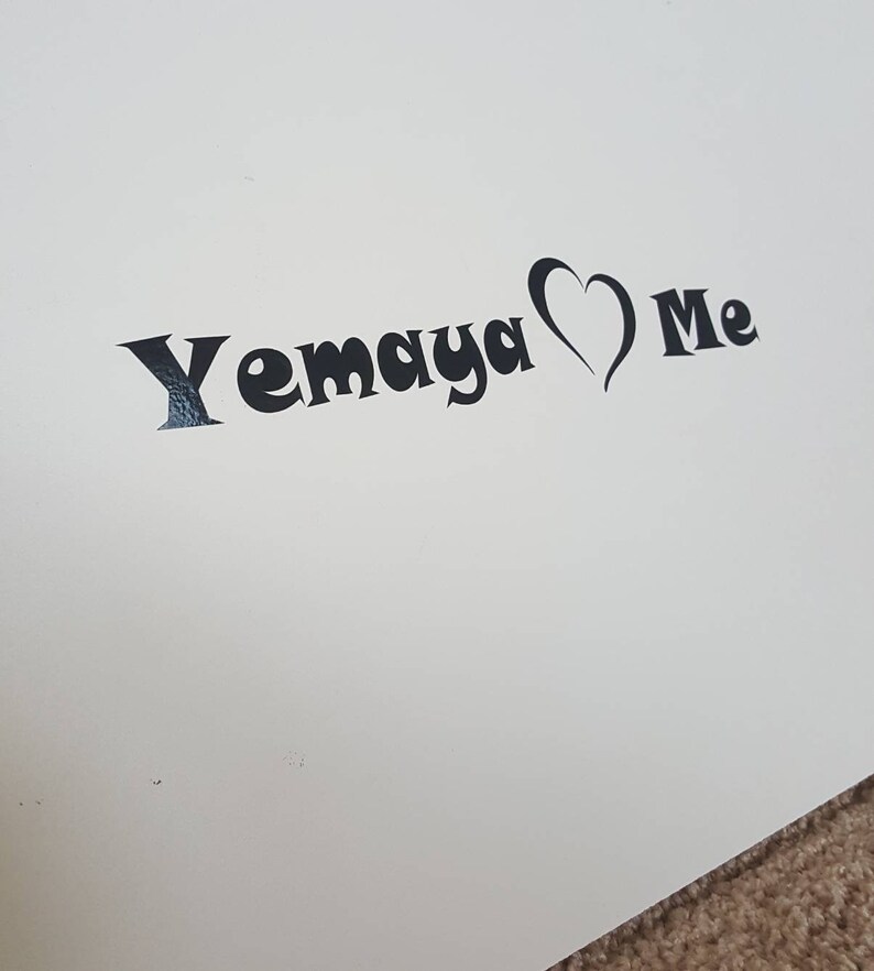 Yemaya Loves heart Me Black Vinyl or White Decal Sticker image 1