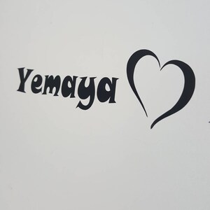 Yemaya Loves heart Me Black Vinyl or White Decal Sticker image 5