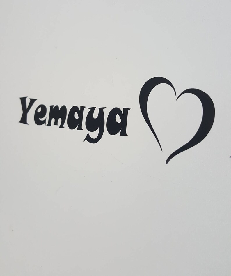 Yemaya Loves heart Me Black Vinyl or White Decal Sticker image 5