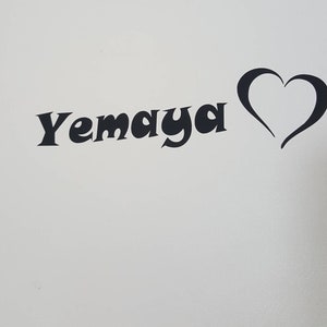 Yemaya Loves heart Me Black Vinyl or White Decal Sticker image 2