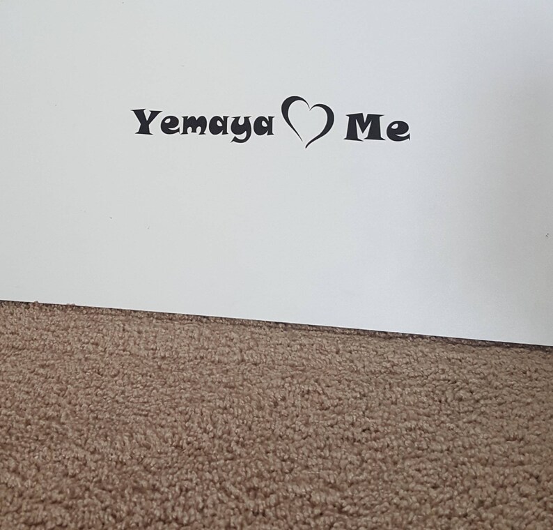 Yemaya Loves heart Me Black Vinyl or White Decal Sticker image 3