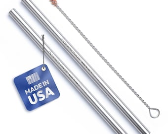 American Made Stainless Steel Straw Set | Reusable, Tumbler Compatible