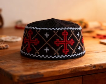 Black Orthodox Skufia • Christian Monk Cap • Handmade Clergy Hat • Traditional Byzantine Style Headwear