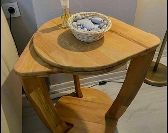 Handgemaakte massief iepenhouten C-tafelset | Moderne bijzettafels