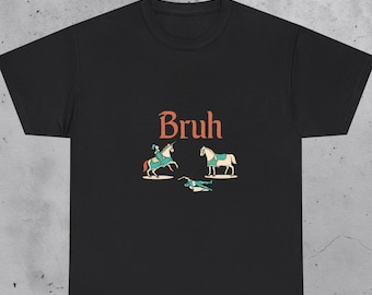 Funny Jousting Retro Renaissance Festival Medieval T-Shirt, Bruh Medieval Knight Funny Shirt, Knocked Off Horse Meme Tee