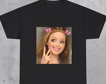 Funny Doll Face Meme Shirt, Peace Sign Tee, Cute Kawaii Girl Gift, Sarcastic Humor Tshirt, Meme Lover