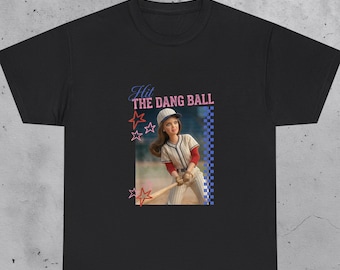 Hit The Dang Ball Shirt, Funny Baseball Mom Softball Doll Face Meme, Funny Baseball Tee, Sarcastic Sports Gift, Meme Baseball Fan