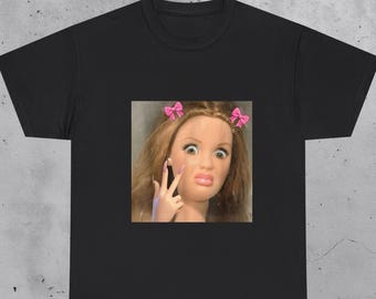 Funny Doll Face Peace Shirt, Two fingers doll shirt, Meme Humor Gift, Sarcastic shirt