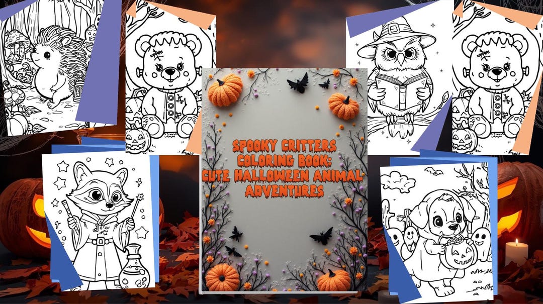Spooky Animals Coloring Book for Kids | Halloween Activity (digital ...