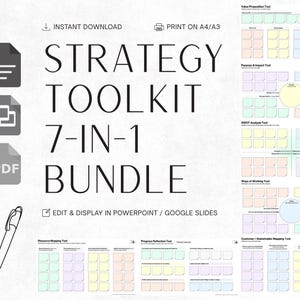 Strategy Toolkit | 7-in-1 Bundle Clarity Templates for Business and Non-Profit | + Strategic Clarity Canvas | Digital Download: PPTX + PDF