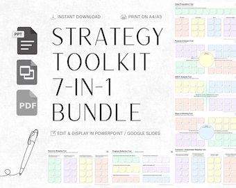 Strategie-Baukasten | 7-in-1-Bundle-Clarity-Vorlagen für Business und Non-Profit | +Strategische Klarheit Leinwand | Digitaler Download: PPTX + PDF