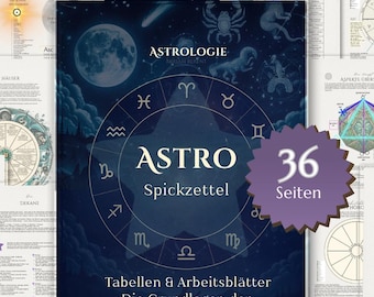 Astrologie Cheat Sheets & Arbeitsblätter PDF | Traditionelle (hellenistische) Astrologie · Lernpaket · Tabellen Guide Spickzettel
