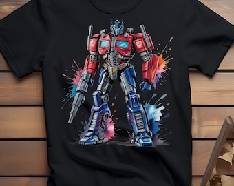 Retro T-shirt robotmecha | Cool T-shirt scifi-robot T-shirt vintage krijger | Futuristisch Battle Machine-shirt | Digitale download, png