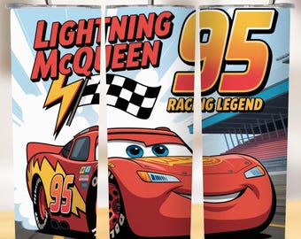 Racing Car 20oz Tumbler Wrap PNG | Vibrant Kids Cartoon Car Design 20oz Skinny Tumbler Wrap | Digital Download PNG