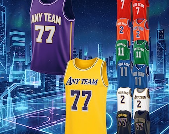 Maglie da basket personalizzate, t-shirt girocollo e con scollo a V, divise sportive da basket, regali per uomini, donne, bambini, neonati e appassionati di sport.