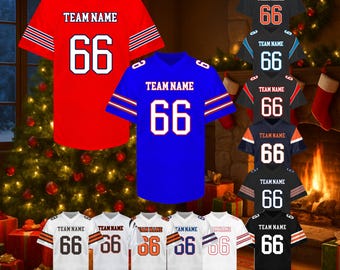 Camiseta de fútbol personalizada, nombre y número de equipo personalizados, varios estilos de camisetas, regalo de Navidad, regalo para fanáticos de los deportes, uniforme deportivo.