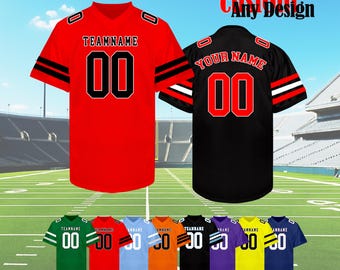 Custom Football Jersey, Personalized American Football Jerseys Name Number Logo, Printed  Wedding Gifts for Men Women Kids Toddler Fan