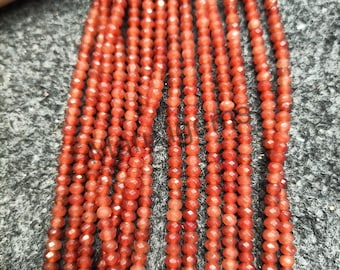 Gargantilla de cuentas de cornalina hecha a mano, delicado collar de piedras preciosas