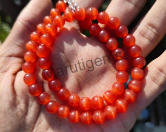 Collar de cuentas de cornalina hecho a mano, gargantilla de piedras preciosas naturales