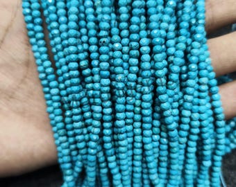 Natural Turquoise Beaded Choker, Handmade Gemstone Necklace, Boho Jewelry