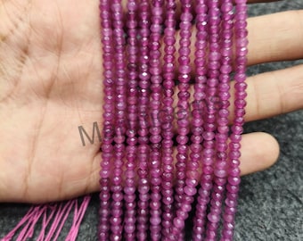 天然ルビービーズチョーカー、繊細な宝石ネックレス、7月の誕生石