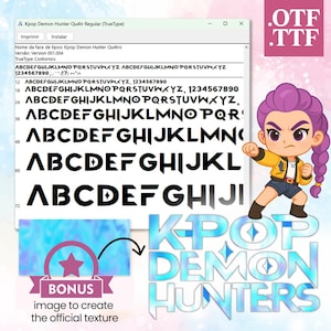 Kpop Hunters Girl, Schriftinspiration, sofortiger Download, OTF, TFF, Typografie