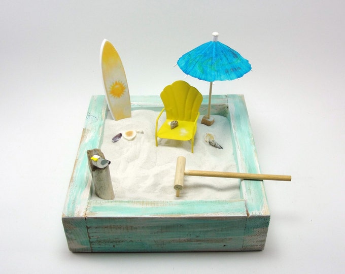 Miniature Zen Beach Garden Kit Shell Back Beach Chair Etsy
