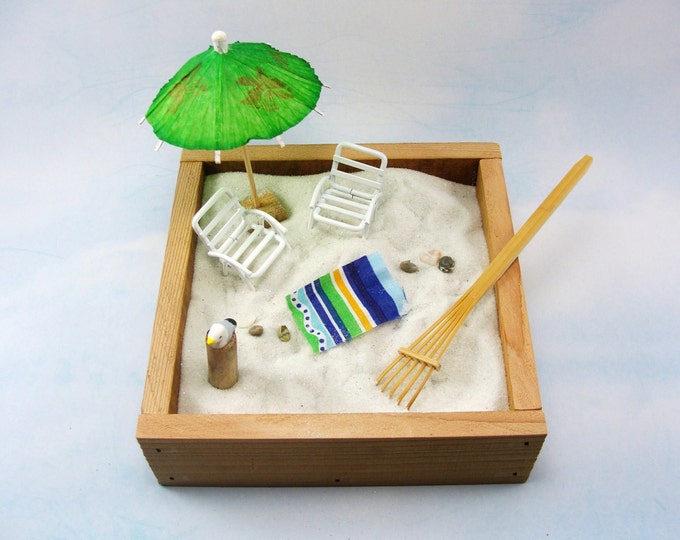 Miniature Zen Beach Garden Kit Miniature White Beach Chairs Etsy