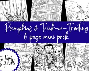 Halloween Coloring Pages | Pumpkins, Trick-or-Treat | Spooky Designs (Digital Download)