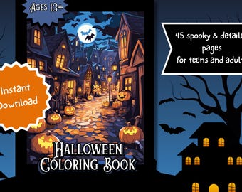 Spooky Halloween Coloring Book | Detailed Pages for Teens & Adults (Digital Download)