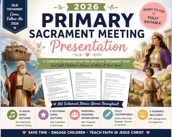 2026 Primary Sacrament Meeting Presentation | Old Testament | Ready to Use Editable LDS Primary Program