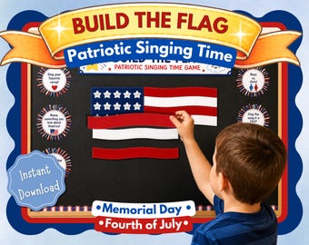 Build the Flag Singing Game | Patriotic Primary Activity (Digital Download)