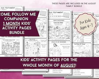 August Come Follow Me Kids Activity Pages | LDS Primary Printable | Old Testament Scripture Study