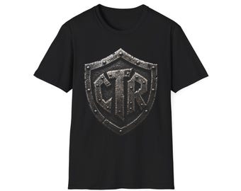 Black Battle-worn CTR Shield, LDS Choose the Right Adult/Teen Graphic T-Shirt