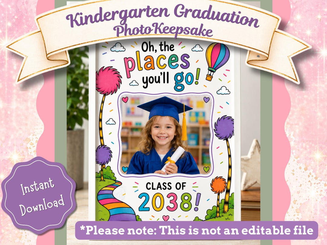 Kindergarten Graduation Photo Frame | Class of 2038 Keepsake | Oh the ...