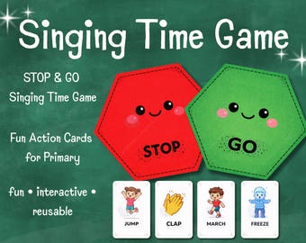 Stop and Go Singing Time Game for Primary | LDS Printable Action Cards