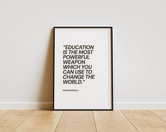 Nelson Mandela Classroom Quote Poster: Educational Wall Art (Digital Download)