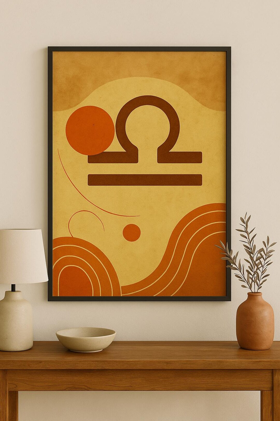 Libra Retro Libra Zodiac Poster – Retro Boho Printable Wall Art | Digital Download ...