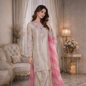 party raw silk dresses pakistani Embellished Raw Silk Salwar Suit Online for Pakistani Dress
