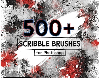 Photoshop Scribble Brushes Bundle | 500+ Hand-Drawn Doodle and Sketch Brush Set for Digital Art in 4K Resolution
